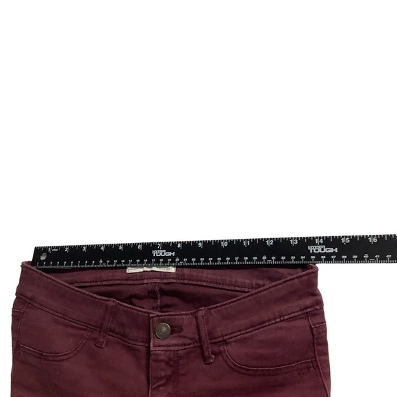 Abercrombie and Fitch Crimson Red Burgundy Skinny Ankle Jeans Size 2 Y2K 26 - Picture 3 of 9